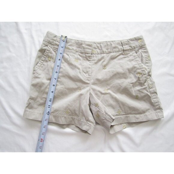 Women's J Crew Broken In City Fit Twill Embroidered Mermaid Shorts Sz 6 (WP107) - Picture 4 of 8